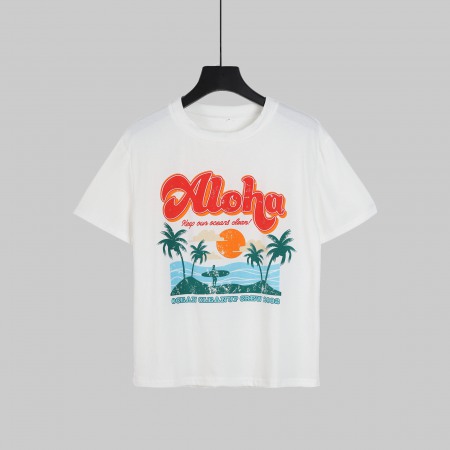 Explosion Style Coconut Tree Print Loose T-Shirt